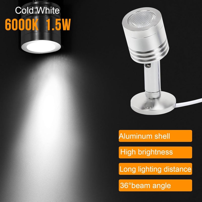 Taysing LED Mini Indoor Spotlight – Accent Lighting for Display Shelves, Paintings, Plants, Jewelry, Showcase, Under Cabinet – Adjustable Indoor Spot Light(Cold White Dimming&Timing) - Image 2